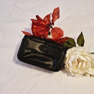 AUTHENTIC BLACK LEATHER POUCH/CROSSBODY
